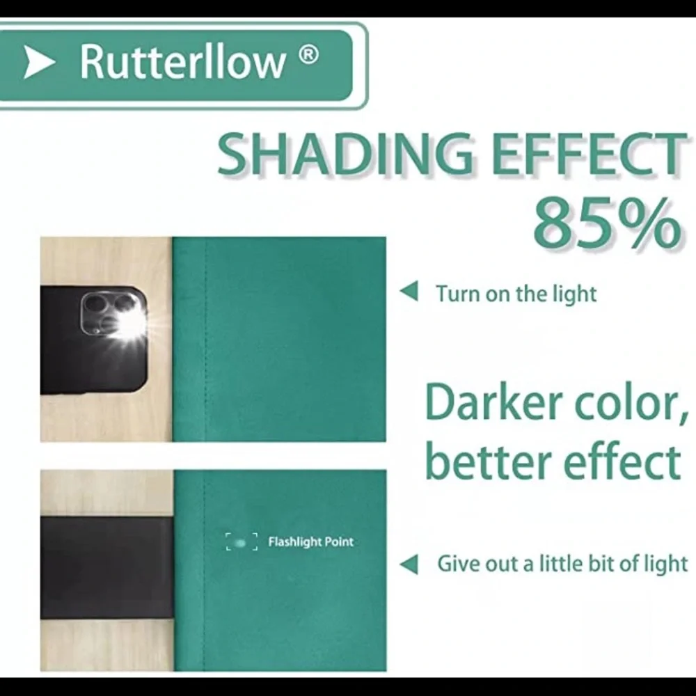 Rutterllow Blackout Curtains Green Thermal Insulated Darkening 2 Panels 52x84